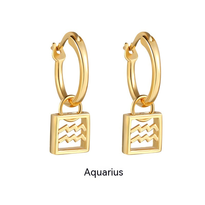 Women's Fashionable Retro Temperament Twelve Constellation Earrings