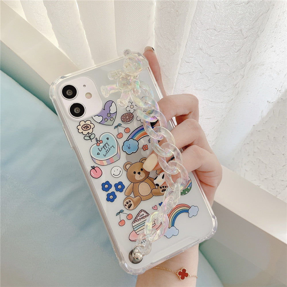 Bear Chain Protective Mobile Phone Cover Phone Case