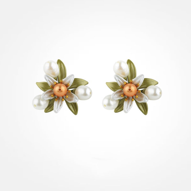 Orange Blossom Pearl Earrings For Women With A High-end Feel