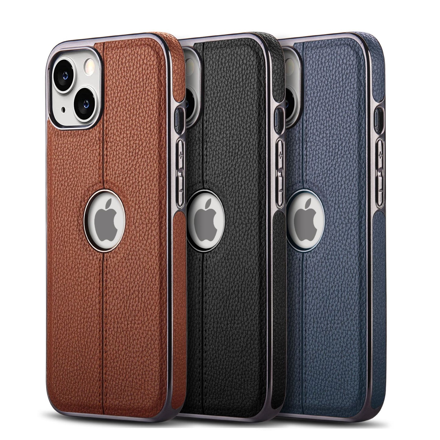 Electroplated Car Line Leather Cell Phone Case