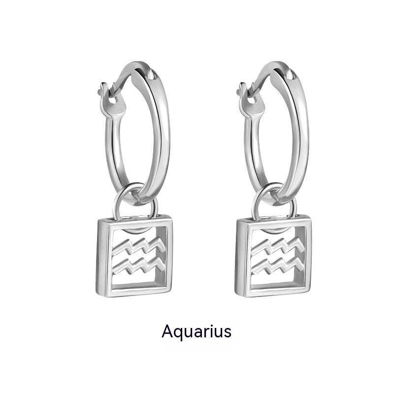 Women's Fashionable Retro Temperament Twelve Constellation Earrings