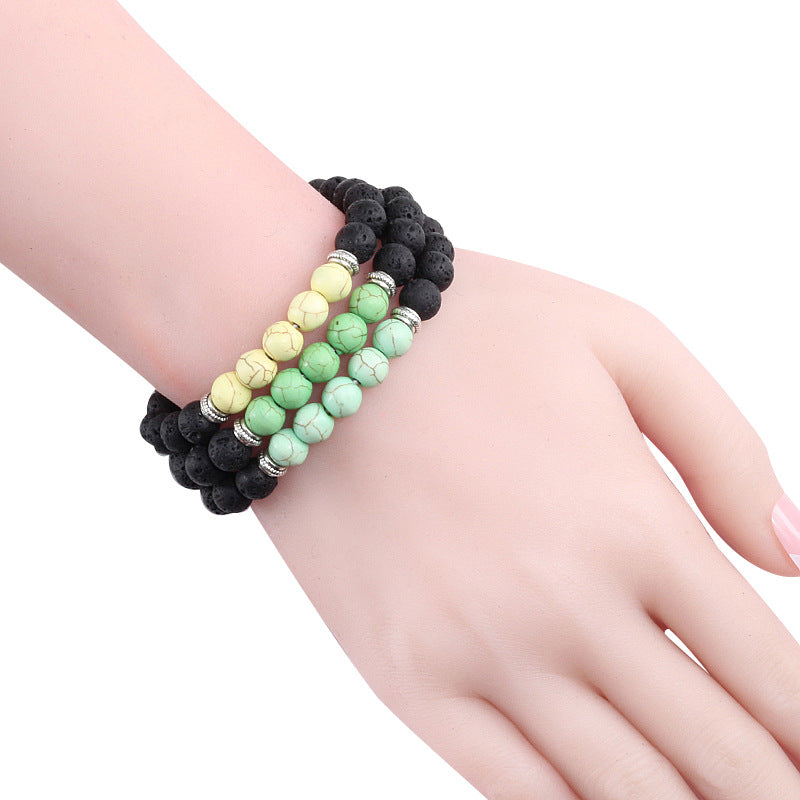 Volcanic Rock Colorful Turquoise Bracelet