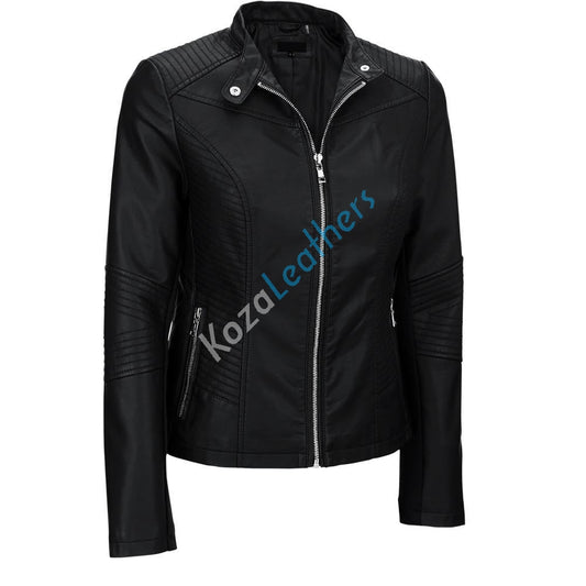 Leathers Women's Real Lambskin Leather Bomber Jacket KW183