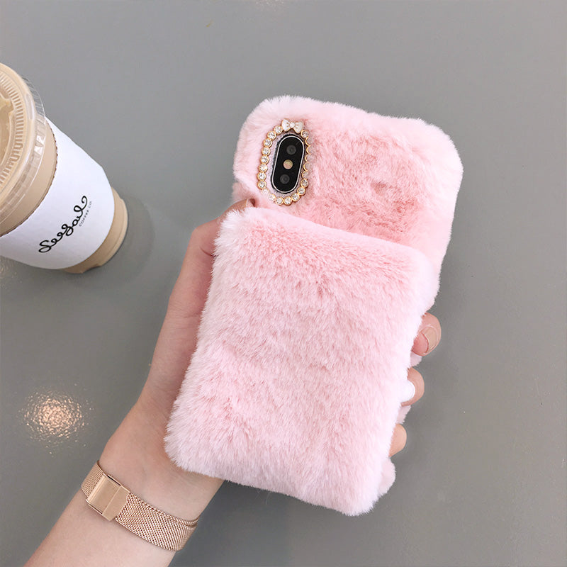 Plush wristband phone case