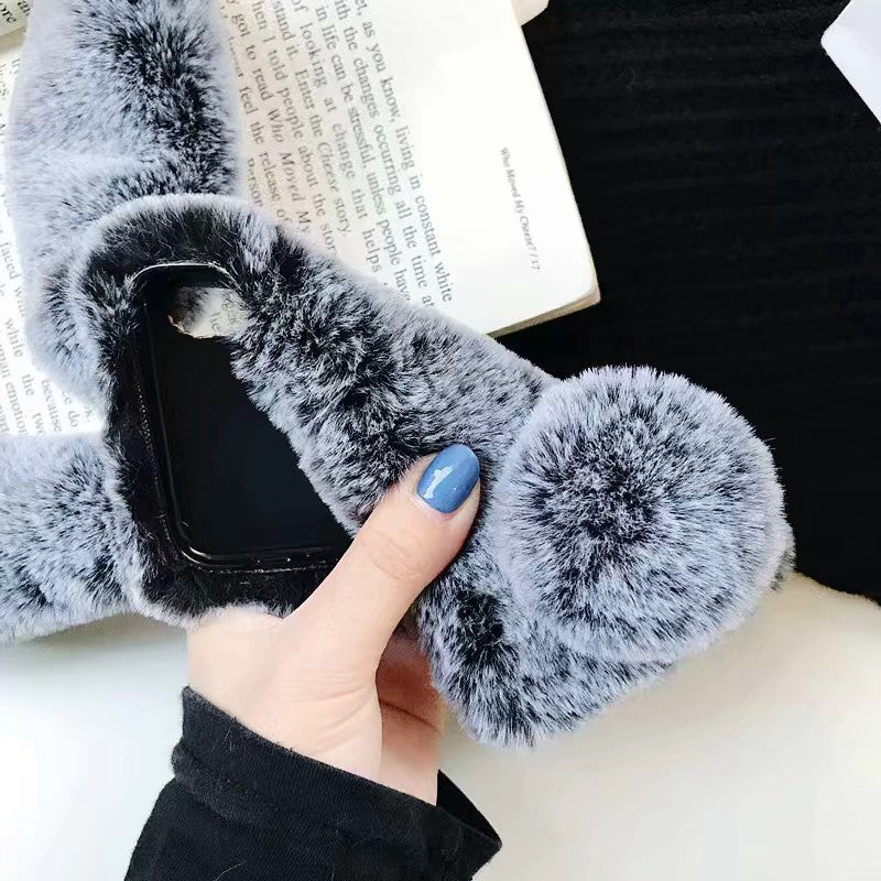 Plush warm phone case