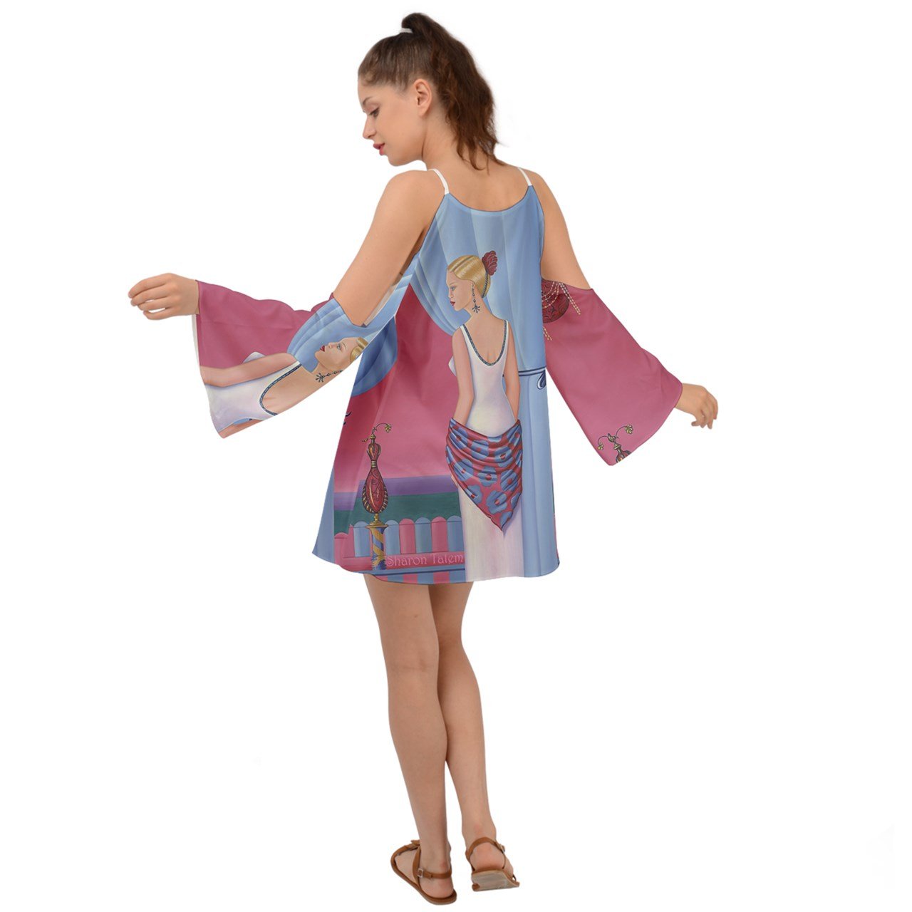 Perfume Kimono Sleeves Womens Boho Dress