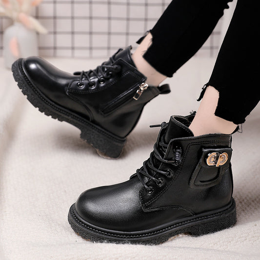 New Soft Sole Comfortable Single Boots Black Girl