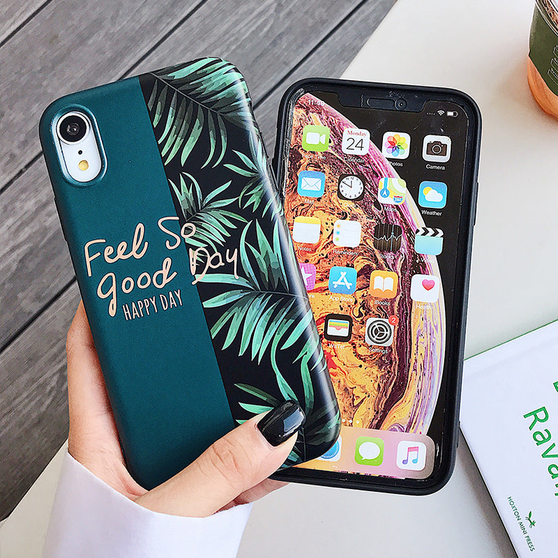 Spliced banana leaf cell phone case