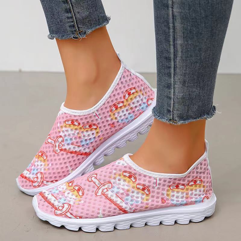 Large Size Mesh Casual Flat Shoes