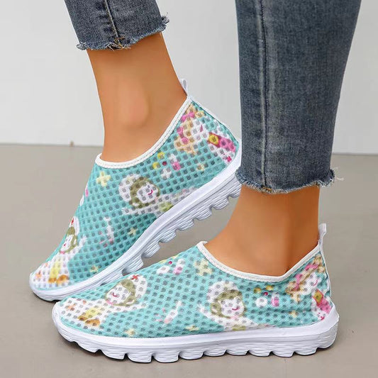 Large Size Mesh Casual Flat Shoes