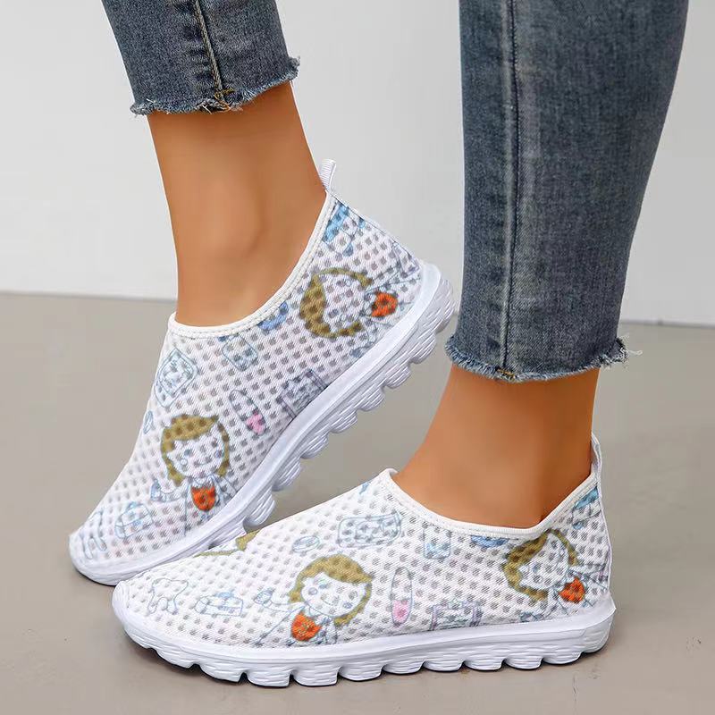 Large Size Mesh Casual Flat Shoes