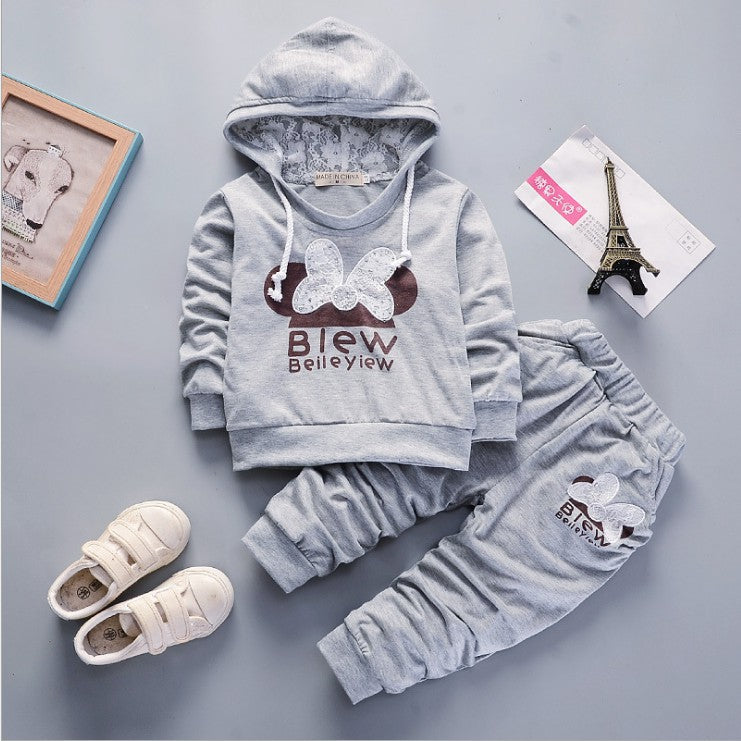 Girls' Casual Sports Hoodie Set