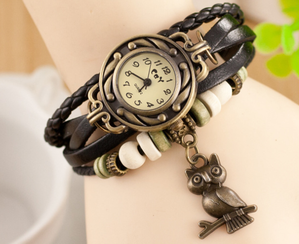 New bracelet bracelet owl female style back Rome fashion punk tide Korean female student Watch