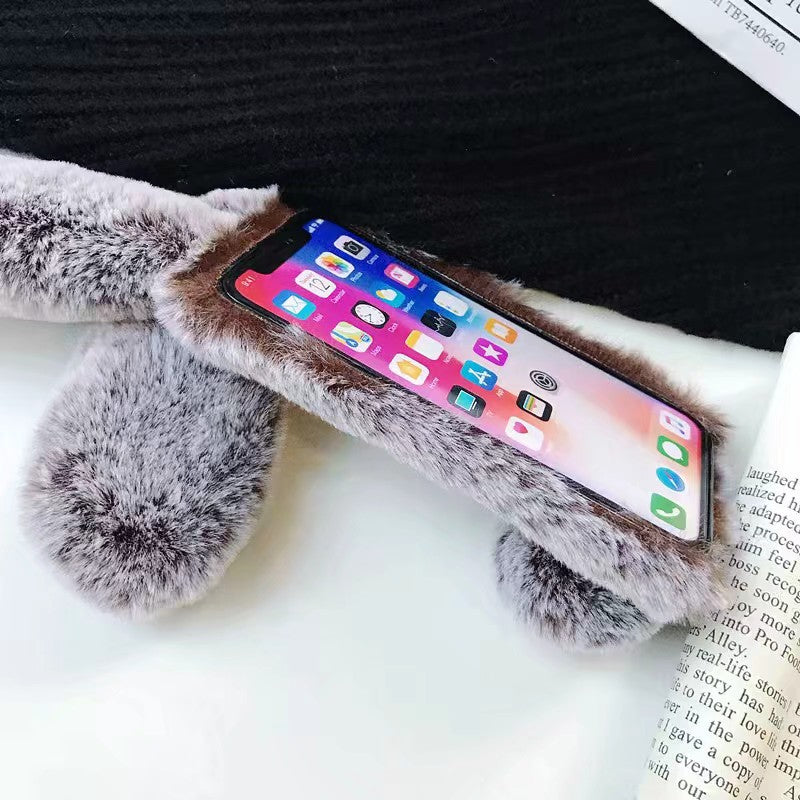 Plush warm phone case