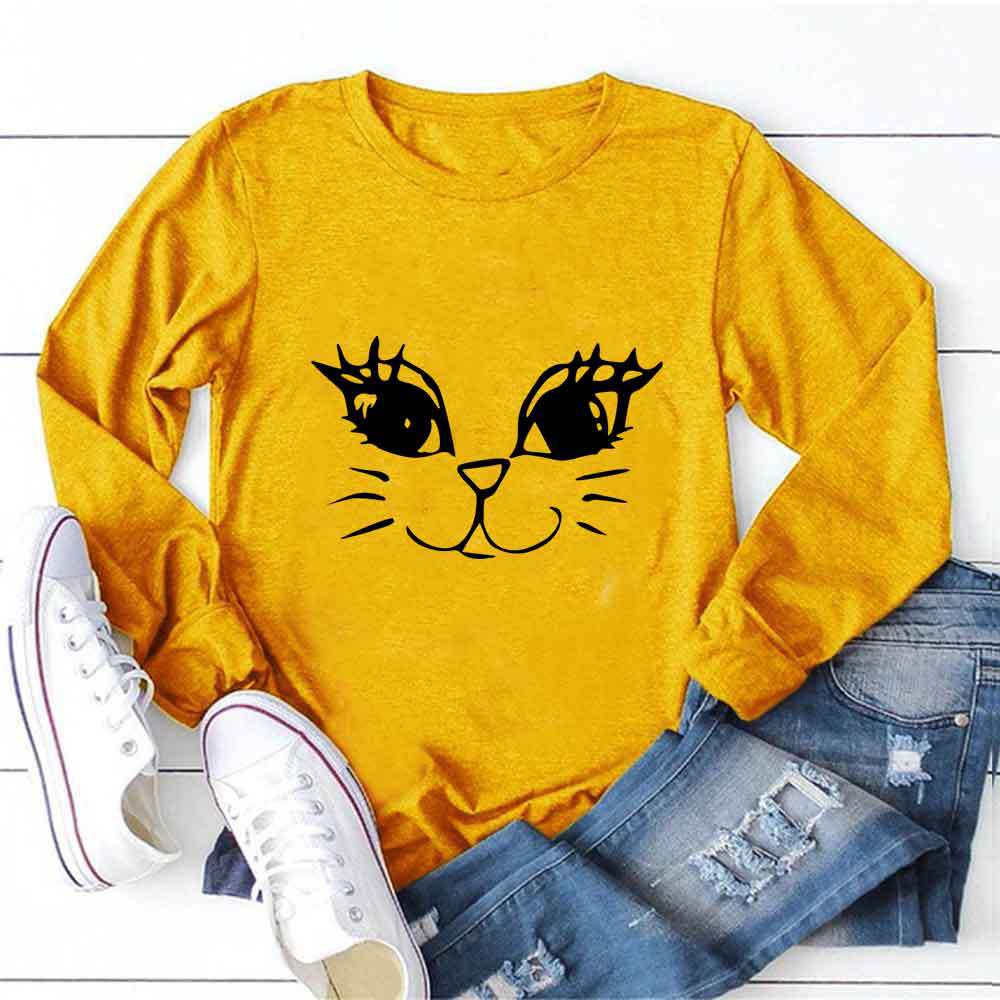 New Cross-border Women's Clothing Cat Smiley Face Pattern