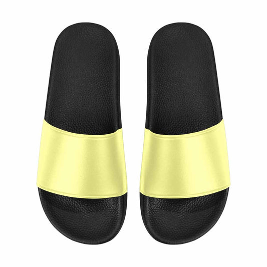 Mens Slide Sandals,   Pastel Yellow Flip Flops