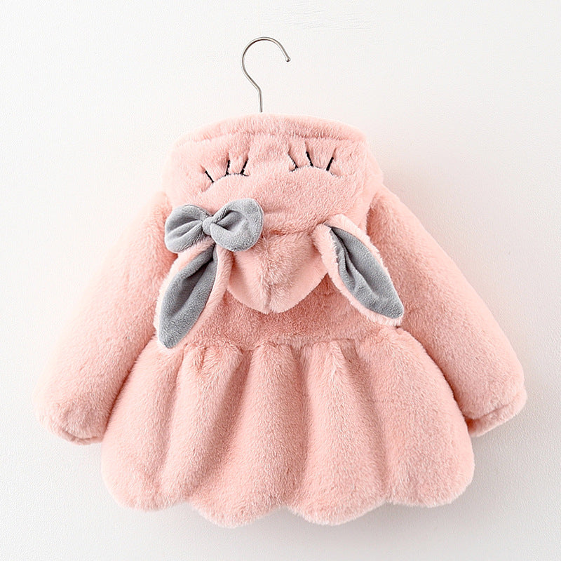 Cartoon Coat Hooded Baby Girl Toddler Fur