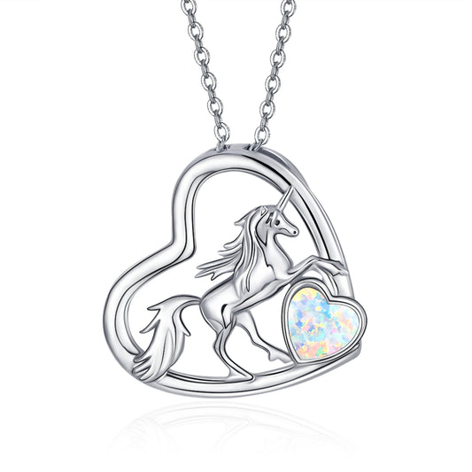 Unicorn Heart Pendant Necklace