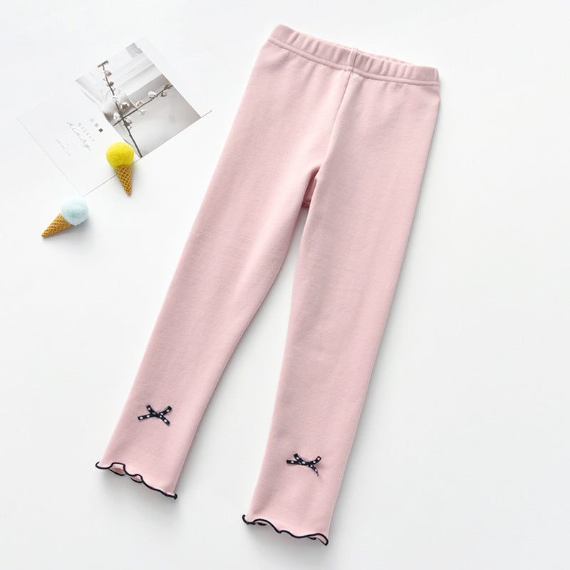 Girls' leggings with bow