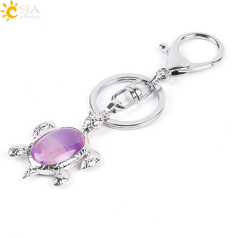 Natural Stone Crystal Key Chain