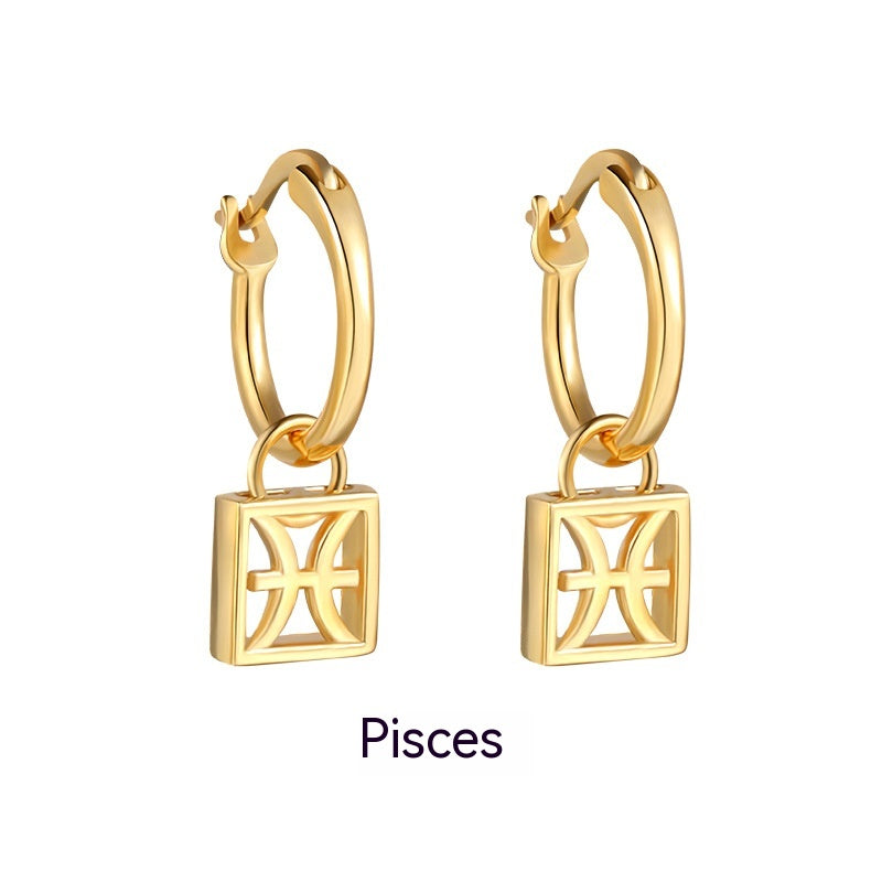 Women's Fashionable Retro Temperament Twelve Constellation Earrings