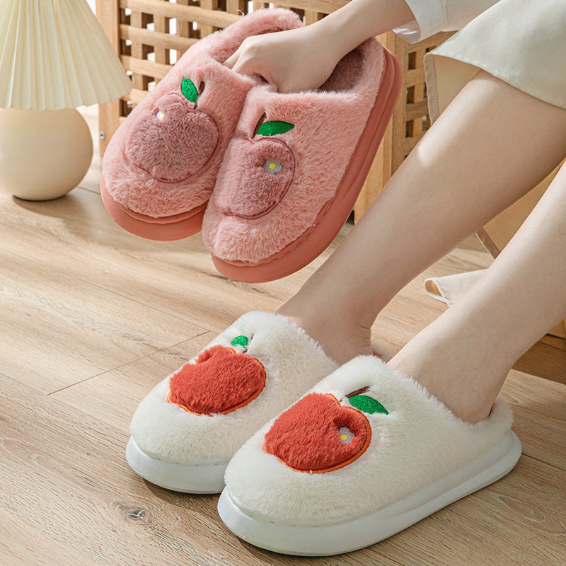 Cotton Slippers For Women Autumn And Winter Indoor Warm And Cute Home Slippers Non-slip Fuzzy Plush Shoes