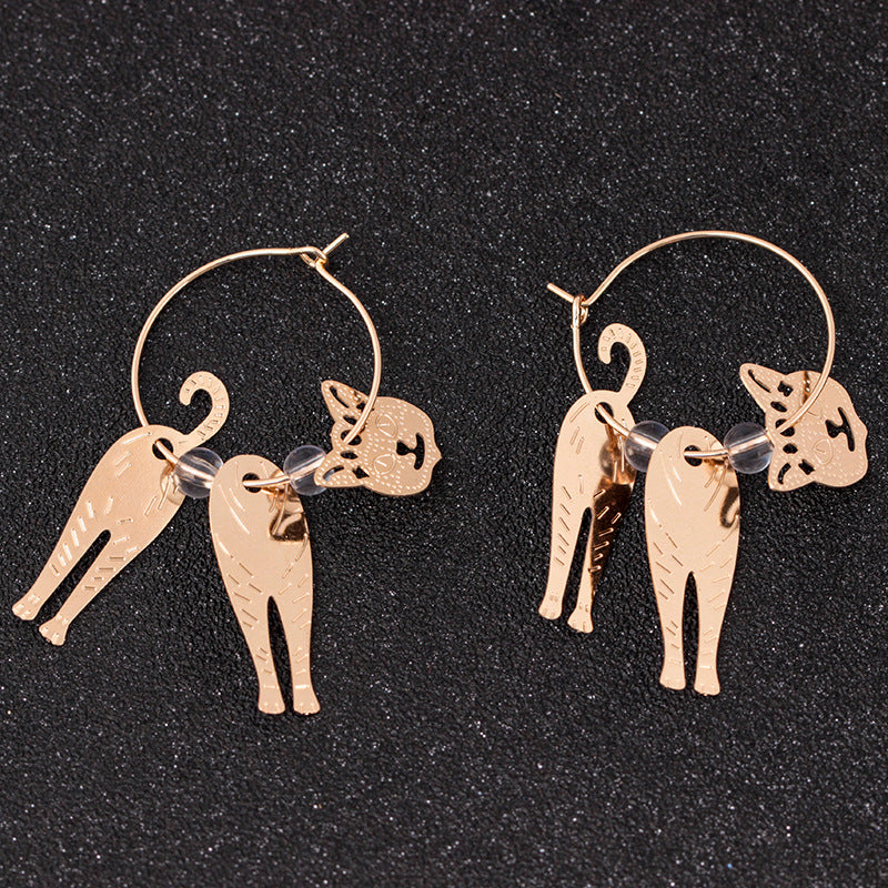 Dynamic Kitty Cute Animal Alien Cat Earrings