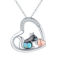 Animal Heart Pendant Necklace