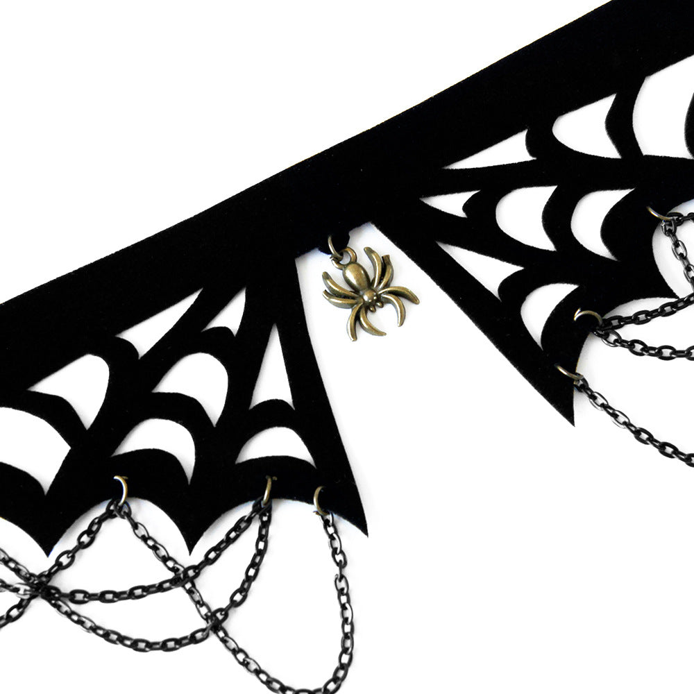 Halloween Spider Web Clavicle Chain Neck Strap