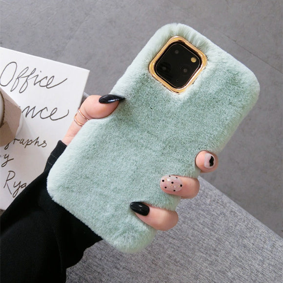 Rabbit plush phone case