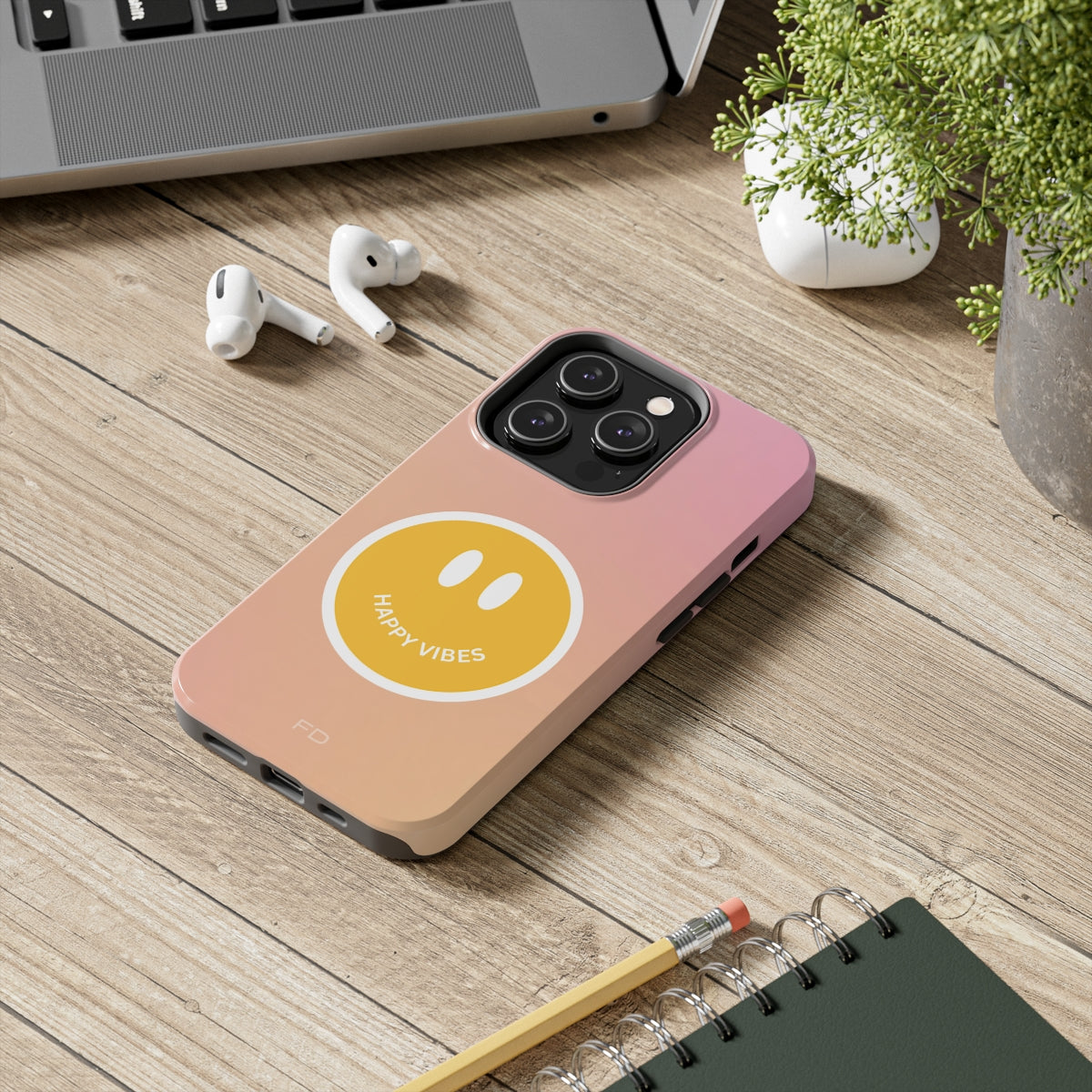 Happy Vibes Tough Case for iPhone with Wireless Charging