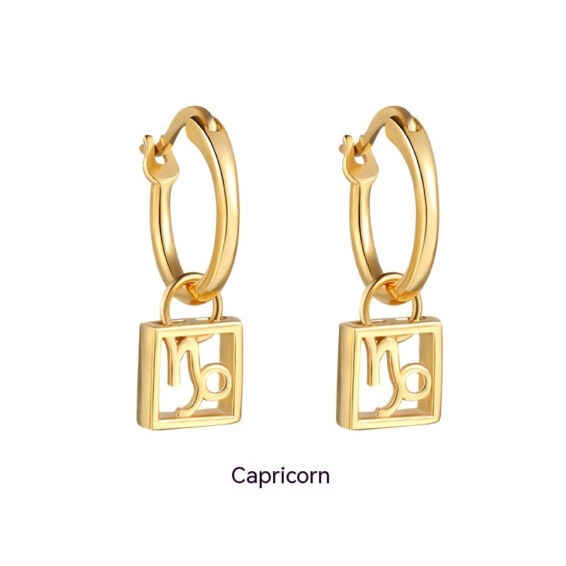 Women's Fashionable Retro Temperament Twelve Constellation Earrings