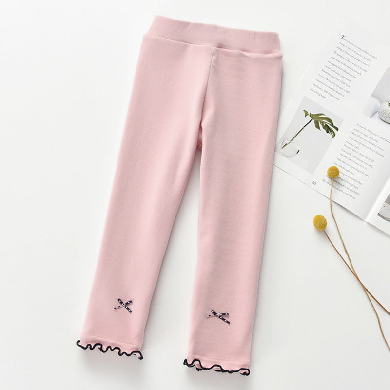 Girls' leggings with bow