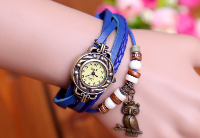 New bracelet bracelet owl female style back Rome fashion punk tide Korean female student Watch