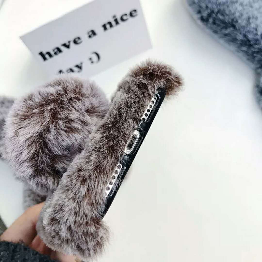 Plush warm phone case