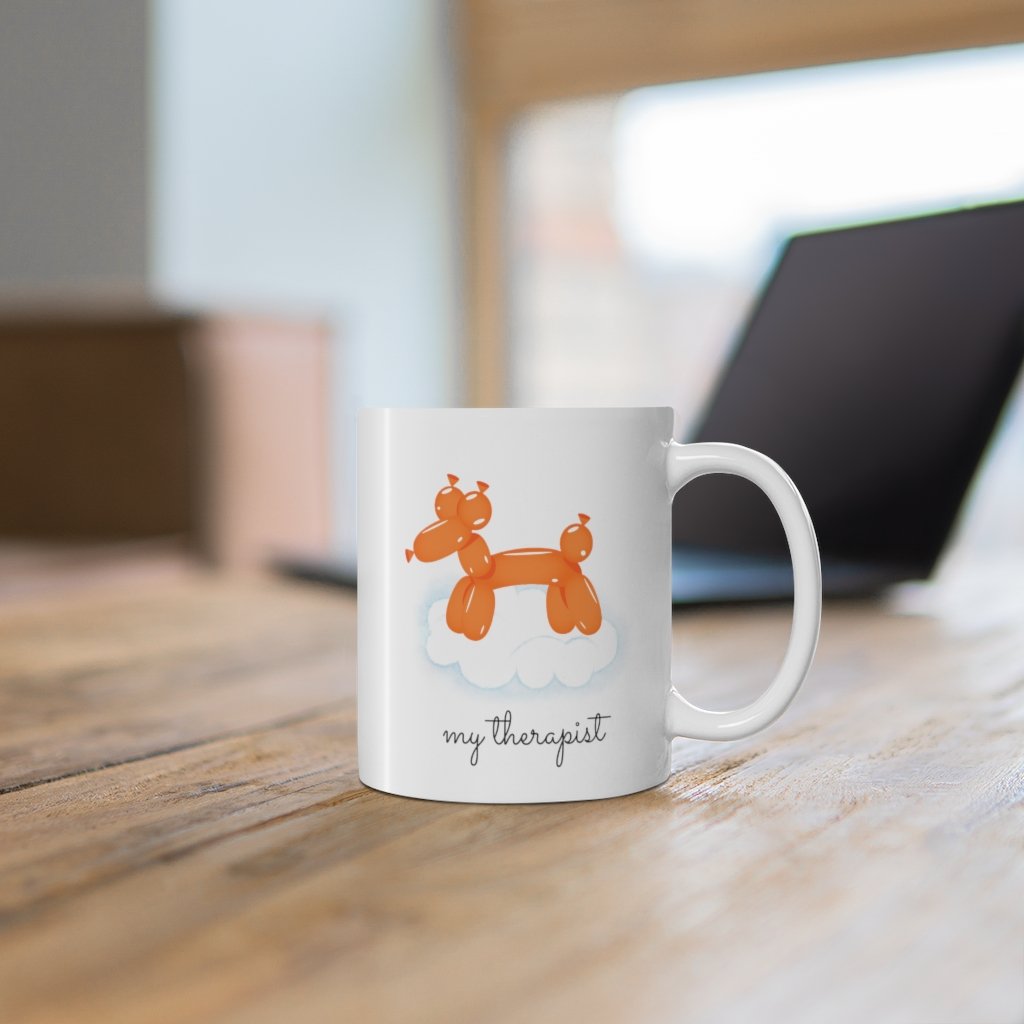 Orange Balloon Dog Theme Mug