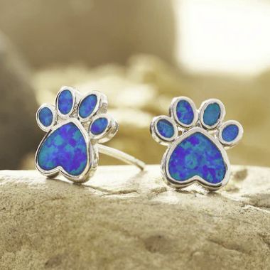 Paw Print Necklace And Earrings