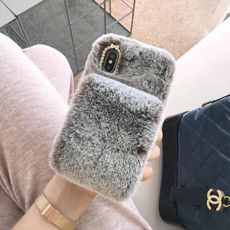 Plush wristband phone case