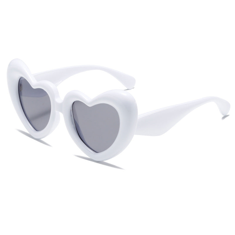 Heart Shape Sunglasses Thick Frame Love Glasses Summer