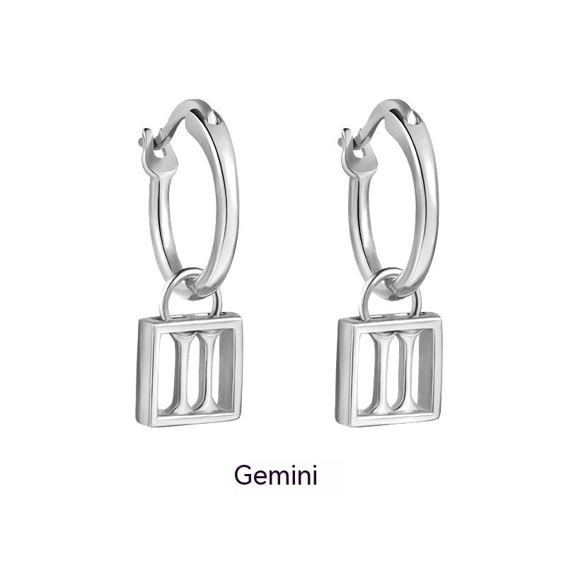 Women's Fashionable Retro Temperament Twelve Constellation Earrings