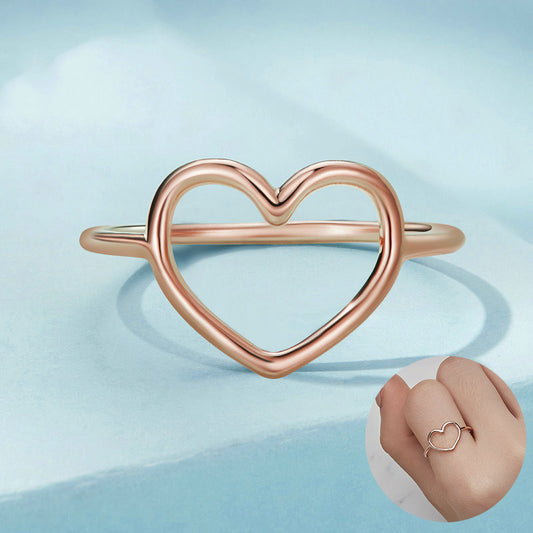 Hollow Heart Rings Female