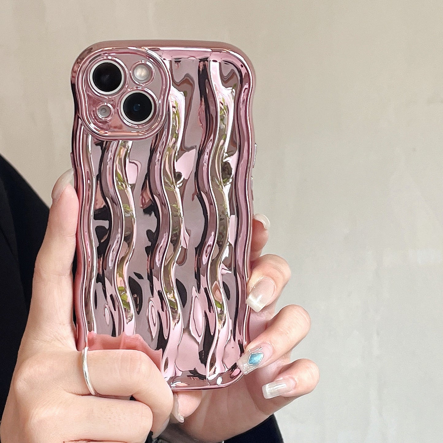 Electroplating Water Ripple Suitable Phone Case Solid Color