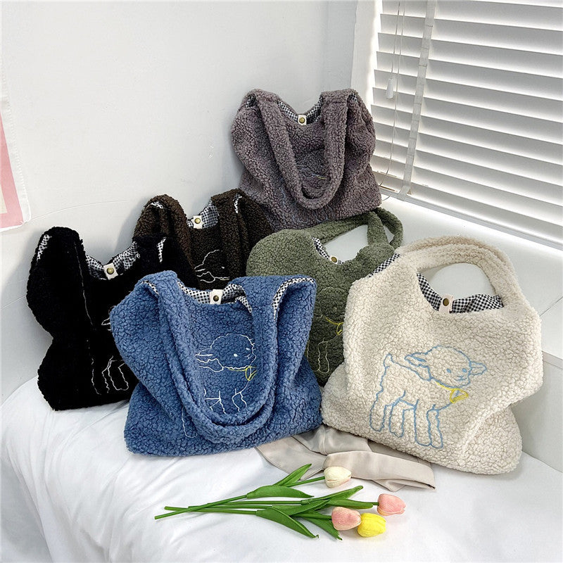 Lamb Bags Winter Shoulder Bag For Women Shopping Hnadbags