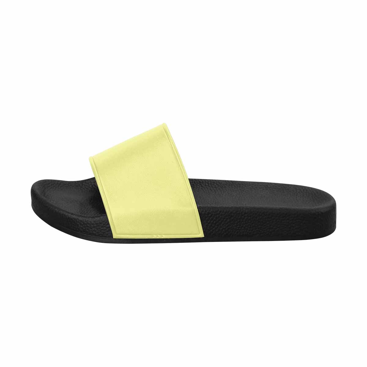 Mens Slide Sandals,   Pastel Yellow Flip Flops