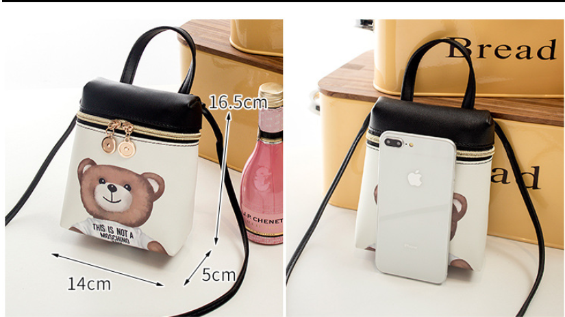 Cute Cartoon Women Messenger Bags High Quality Cross Body Bag PU Leather Mini Bear Shoulder Bag Handbags Bolsas Feminina