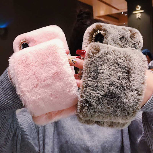 Plush wristband phone case