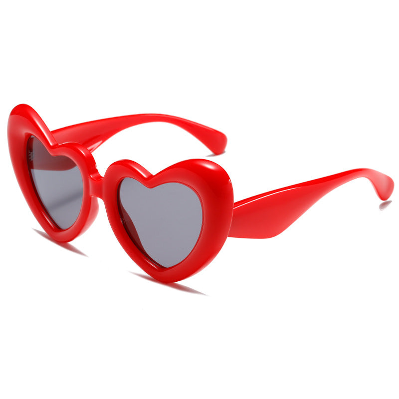 Heart Shape Sunglasses Thick Frame Love Glasses Summer