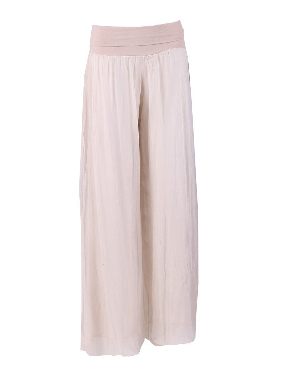 Champagne 'Donna' Italian Silk Palazzo Pant