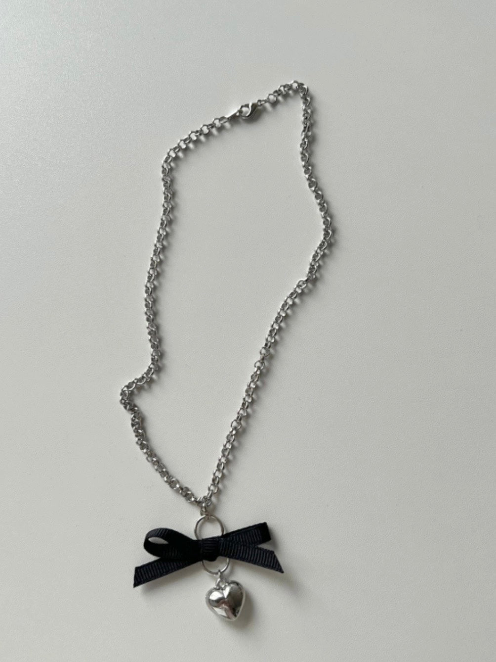 Titanium Steel Black Bow Necklace