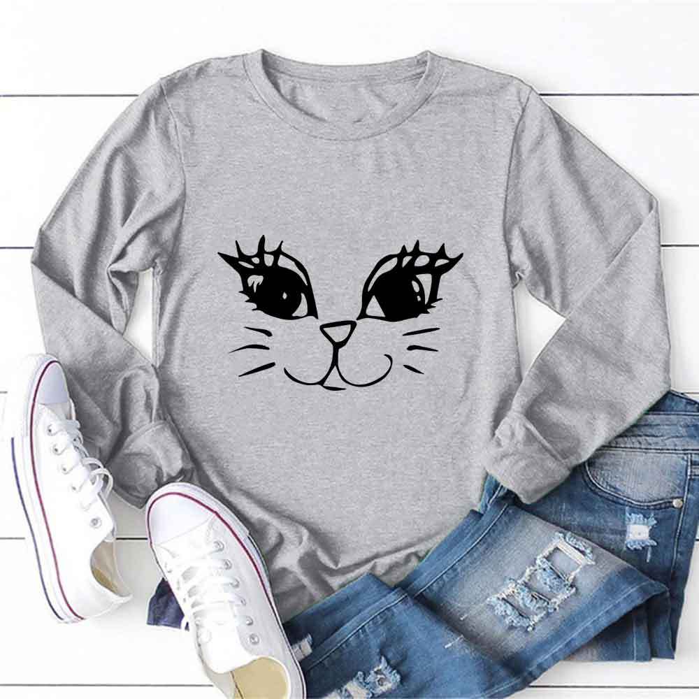 New Cross-border Women's Clothing Cat Smiley Face Pattern